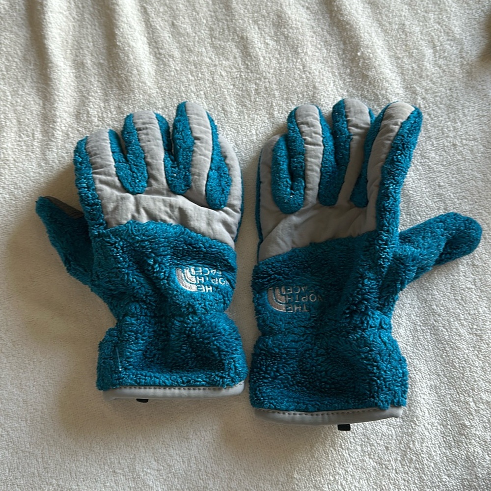 The Northface blue gloves